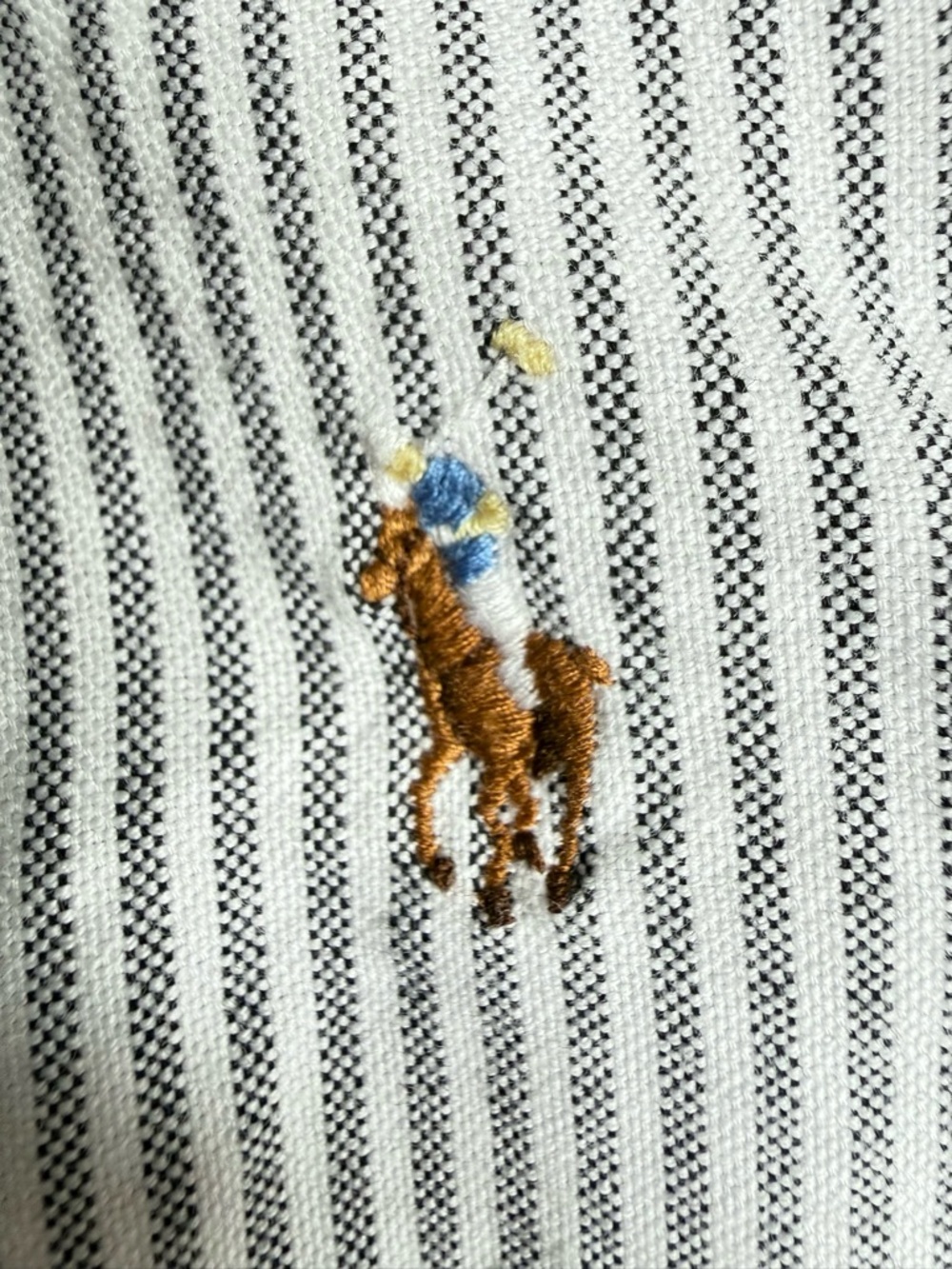 Ralph Lauren Light Blue & White Striped Cotton Button-Down Shirt - Picture 7 of 10